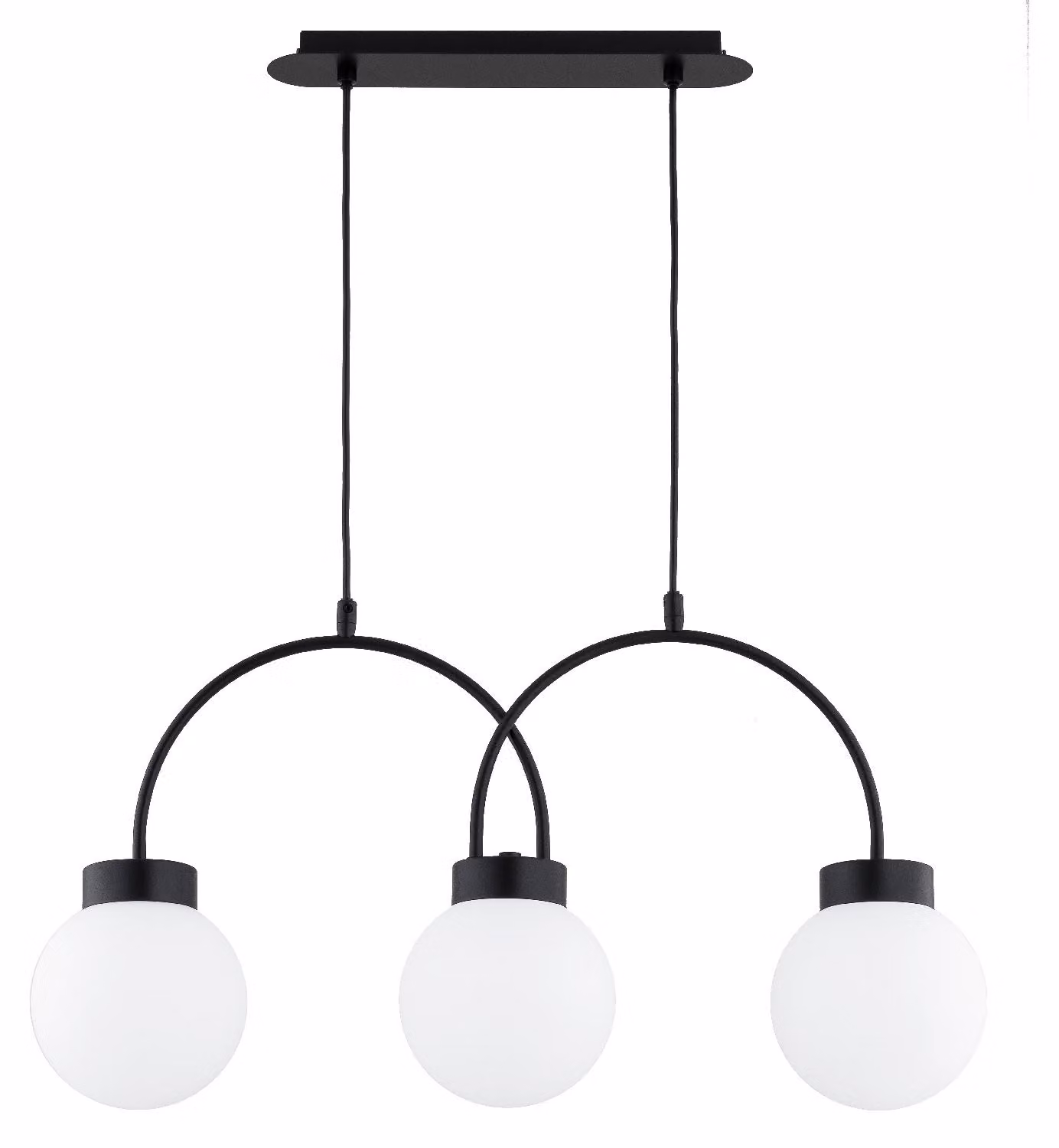 Lampada a sospensione DARSO bianco e nero 3xE14x10W in metallo, dimensioni: 75x68x15 cm, IP20, Alfa