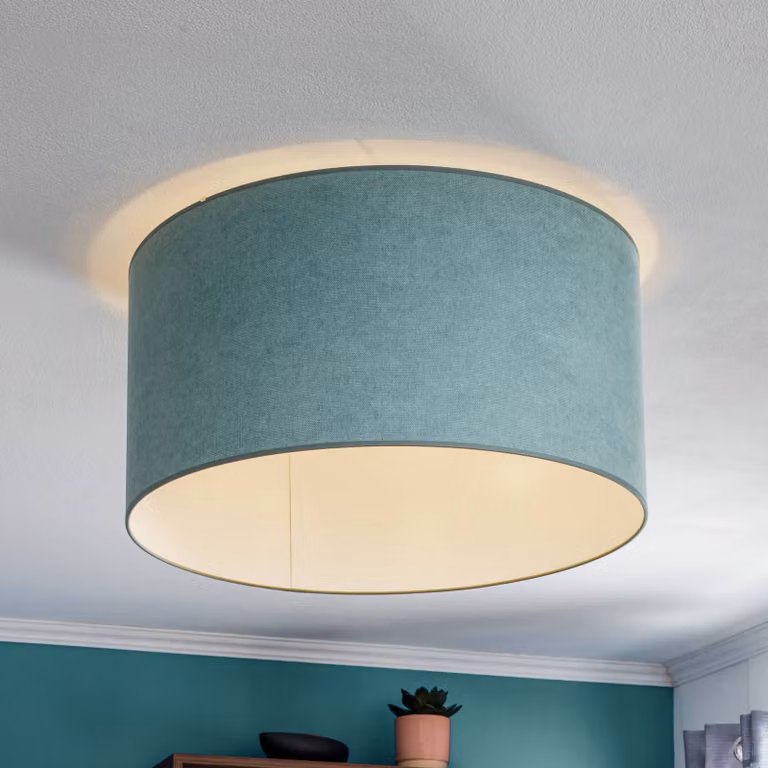 Plafoniera soffitto Pastell Roller Duolla, dimmerabile, Verde, Soggiorno / Sala da pranzo, Tessuto / Stoffa / Seta, Giovanile, Plafoniera