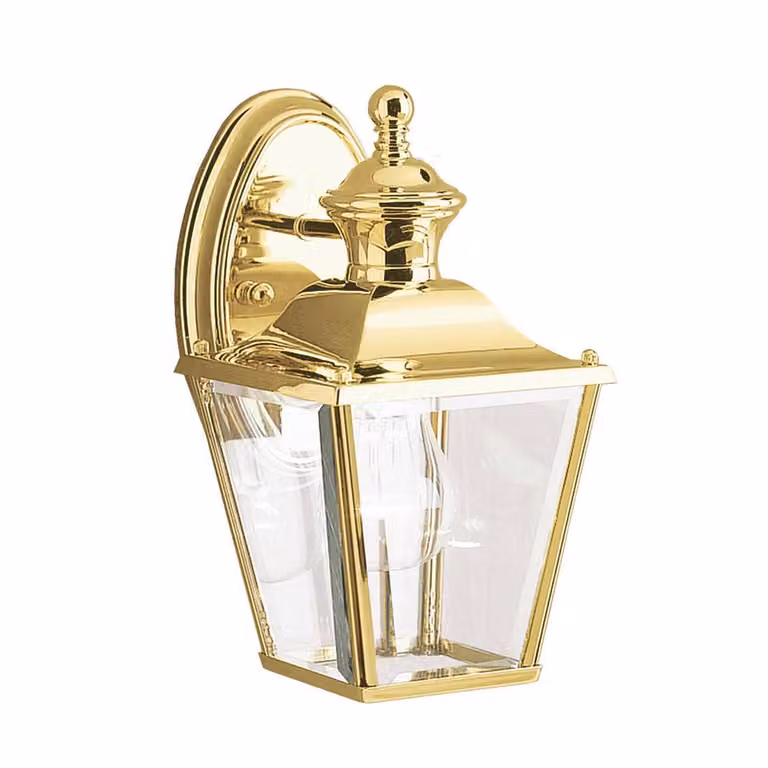 Applique da esterno Bay Shore in ottone lucido 1xE27x60W ottone, dimensioni: 26,3x14,7x17 cm, IP44 Kichler