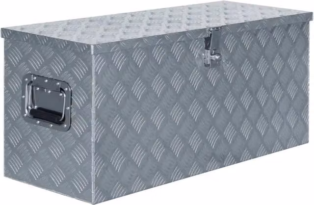 Cassetta portautensili in alluminio argento L: 90,5 cm