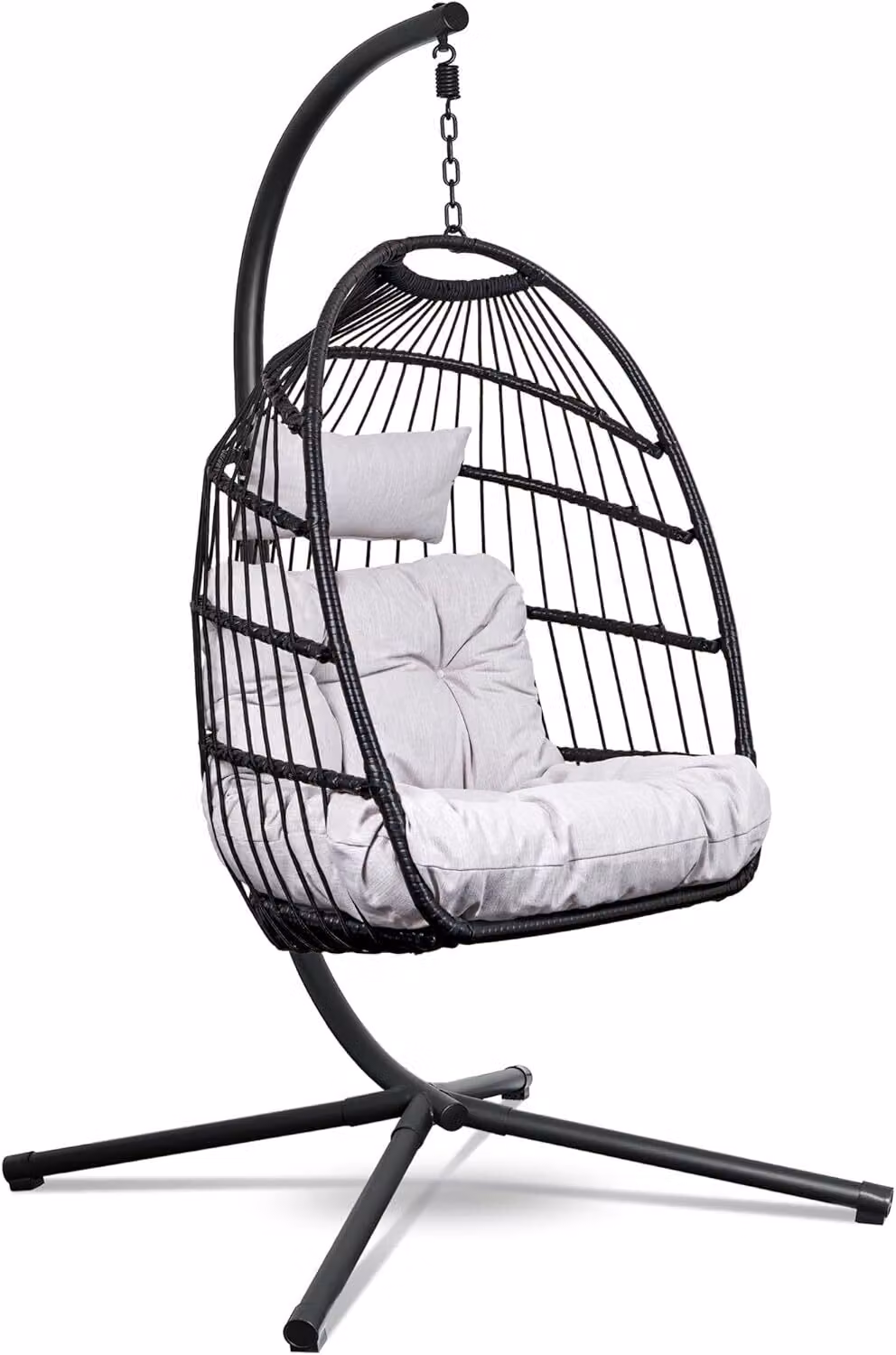 Sedia sospesa Swoods con telaio - Sedia sospesa per esterni - Per interni ed esterni - Sedia sospesa con grandi cuscini - Sedia per topi pieghevole - fino a 150 kg