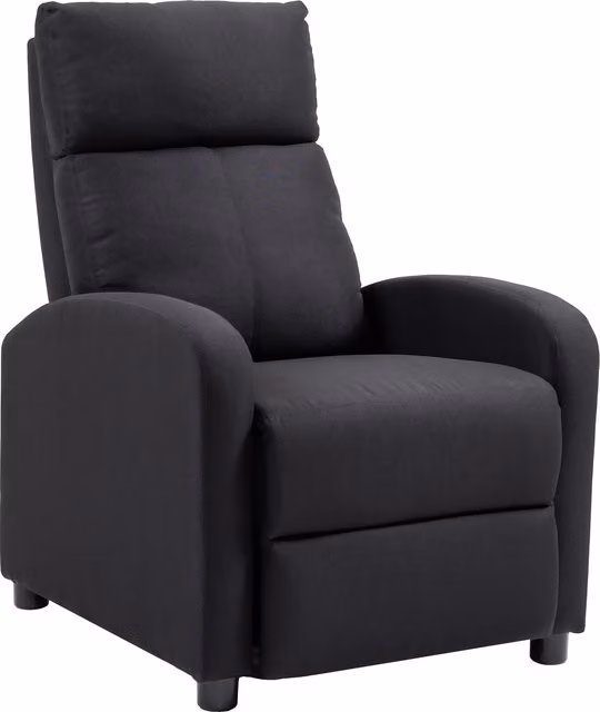 Poltrona Reclinabile Relax HOMCOM in Tessuto con Poggiapiedi e Schienale Regolabile, Colore Nero