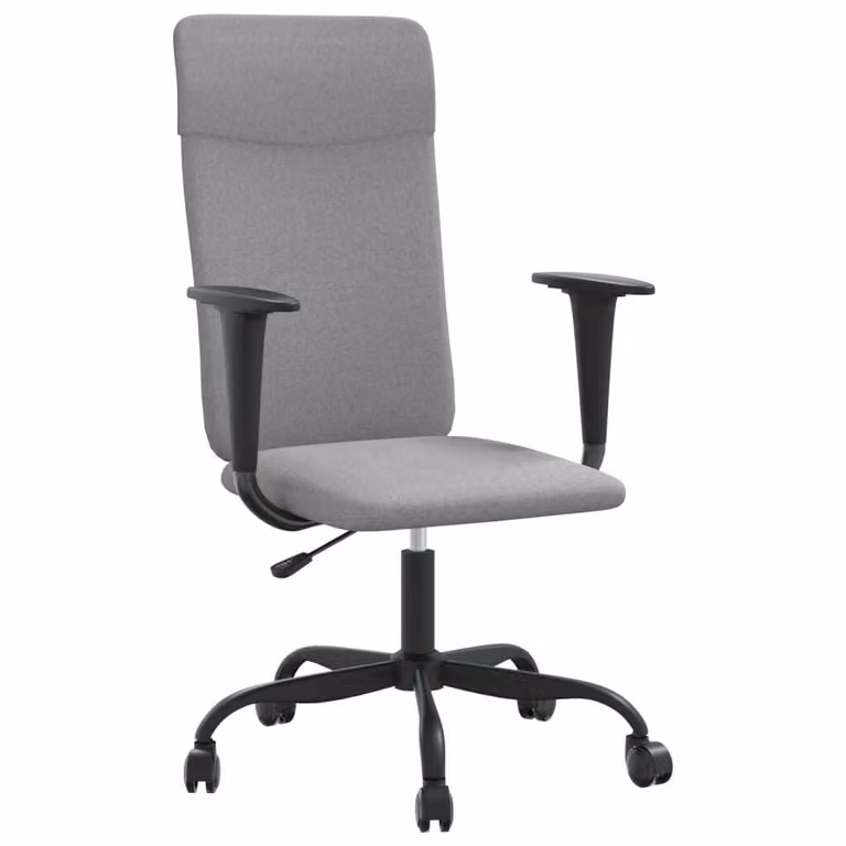 Sedia da Ufficio Regolabile Grigio Chiaro Rete e Pelle finta