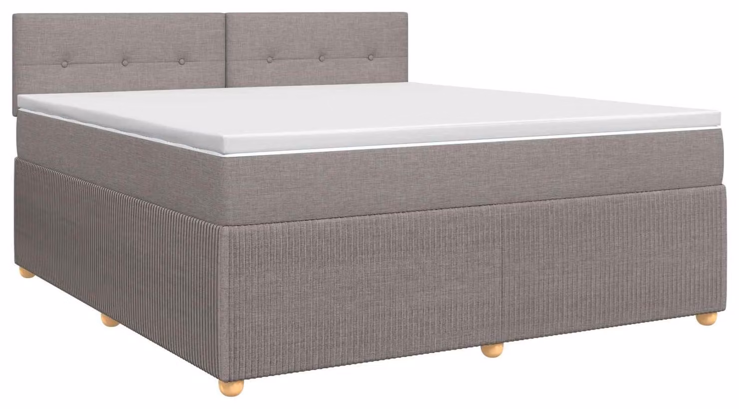 Letto a molle con materasso Taupe 140 x 190 cm in tessuto