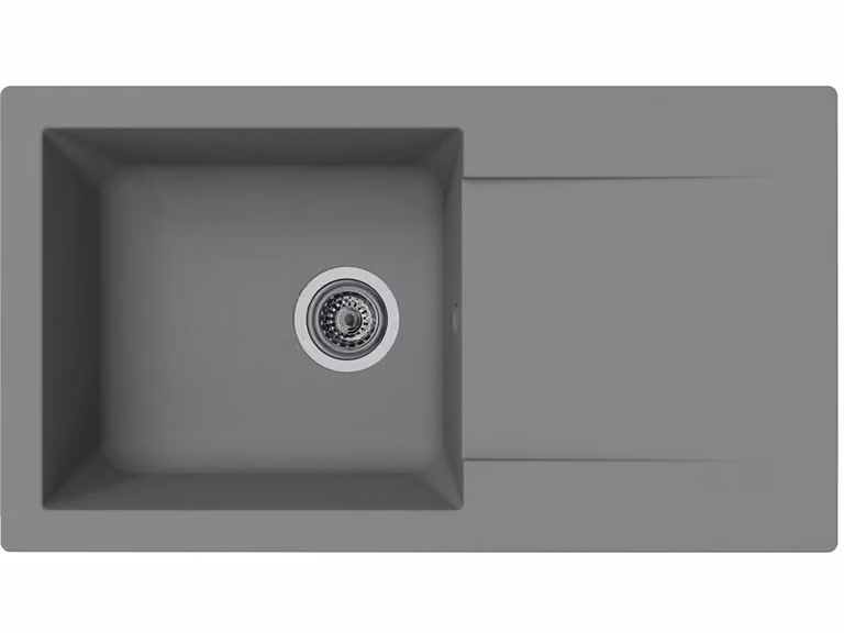 Lavello da cucina Denver, alta resistenza, 78 x 43,5 cm, grigio
