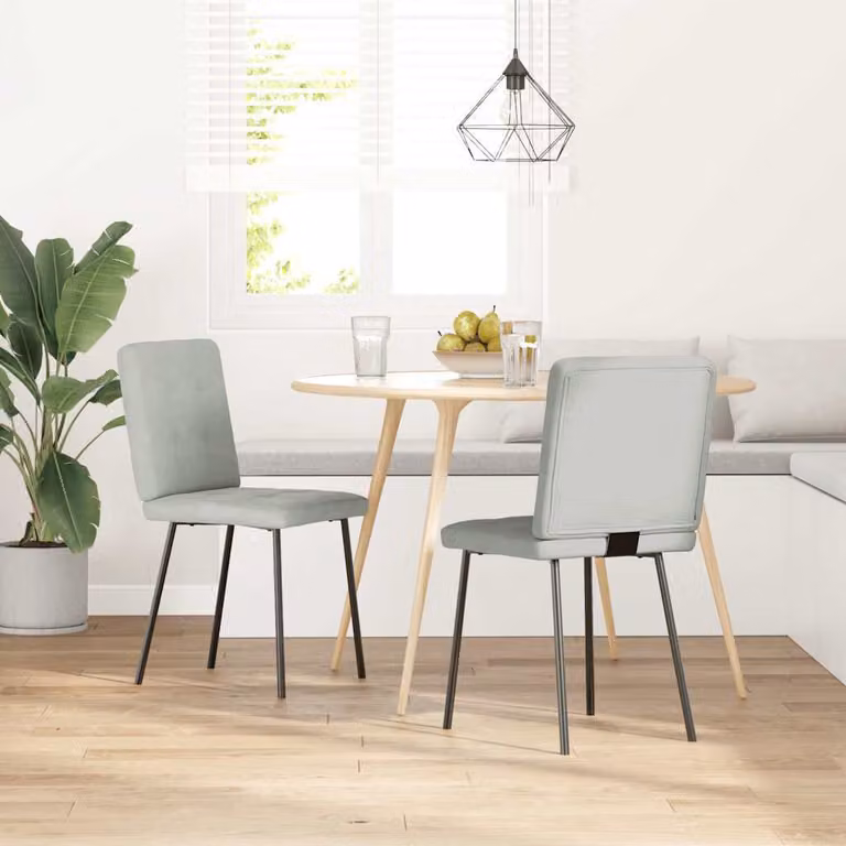 Sedie da Pranzo 2 pz Grigio Chiaro in Velluto