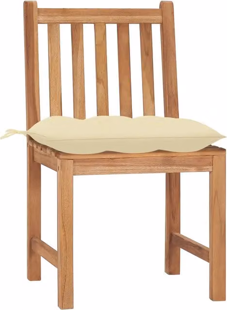 Sedie da Giardino 4 pz con Cuscini in Legno Massello di Teak 3073105