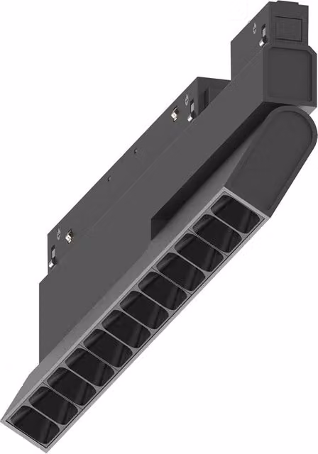 Sistema Magnetico Flessibile Ego in Alluminio Nero con 1 Luce LED da 13W 3000K Warm White
