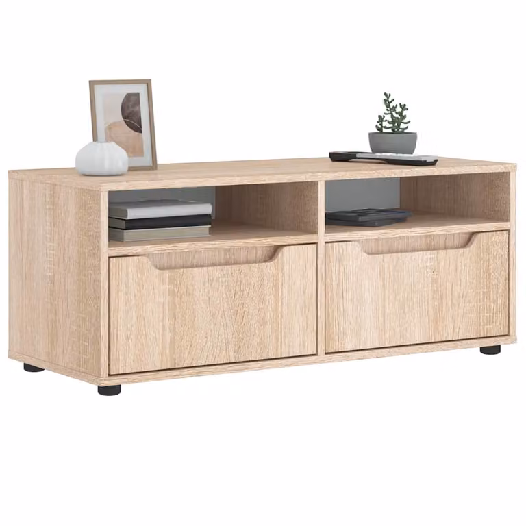 Mobile TV vidaXL VISNES in legno multistrato color rovere sonoma L 100 cm x P 40 cm x H 38 cm
