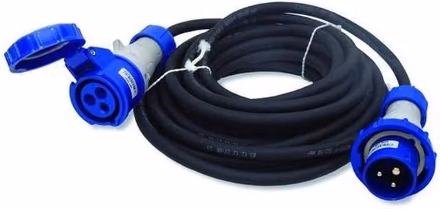 Prolunga Industriale Electraline con Cavo H07RN-F da 30 metri, Grado di Protezione IP67, Colore Grigio e Blu