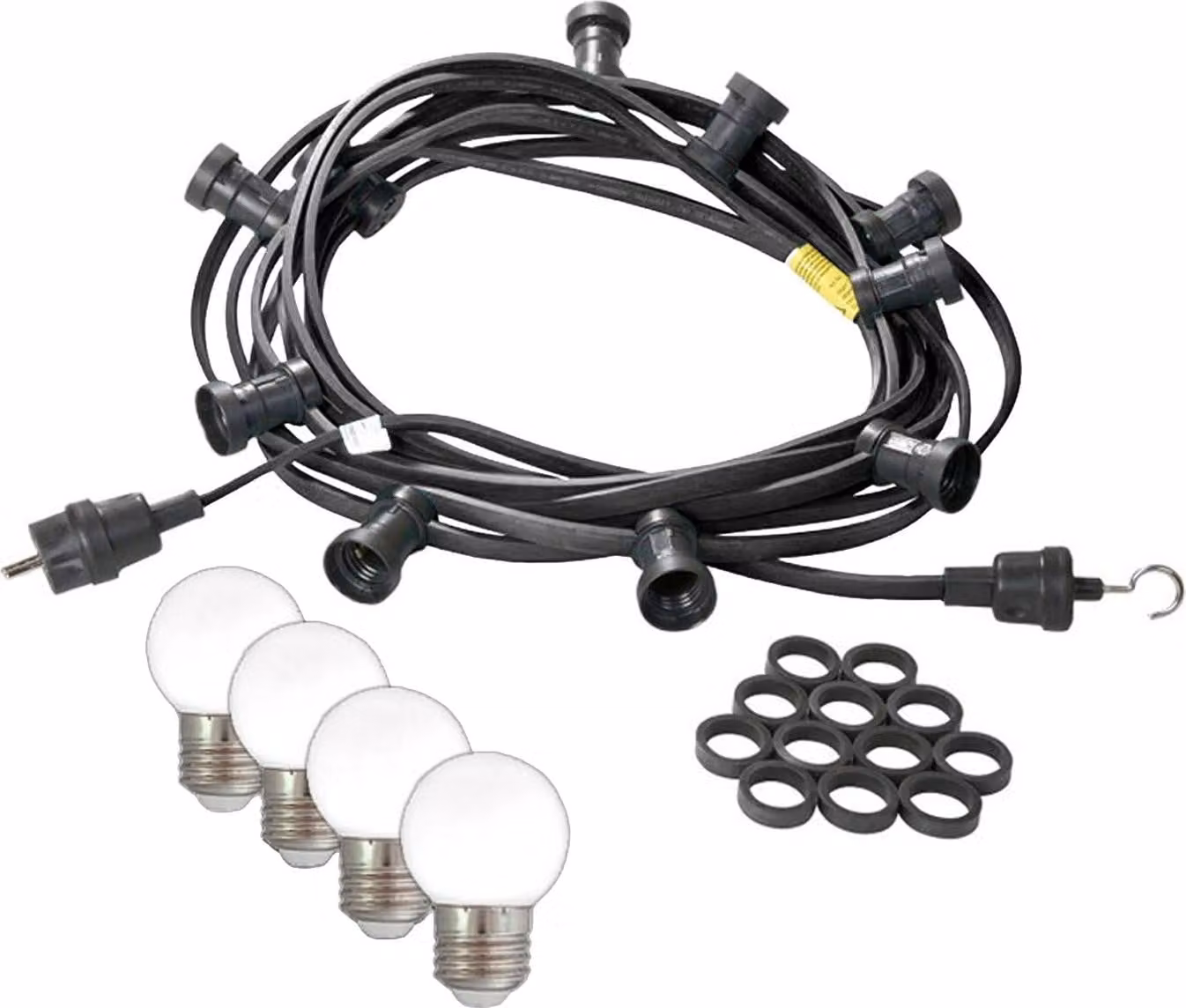 Catena luminosa Illu/party 5m - catena luminosa per esterni nera - Germany - 10 luci a sfera LED bianco freddo