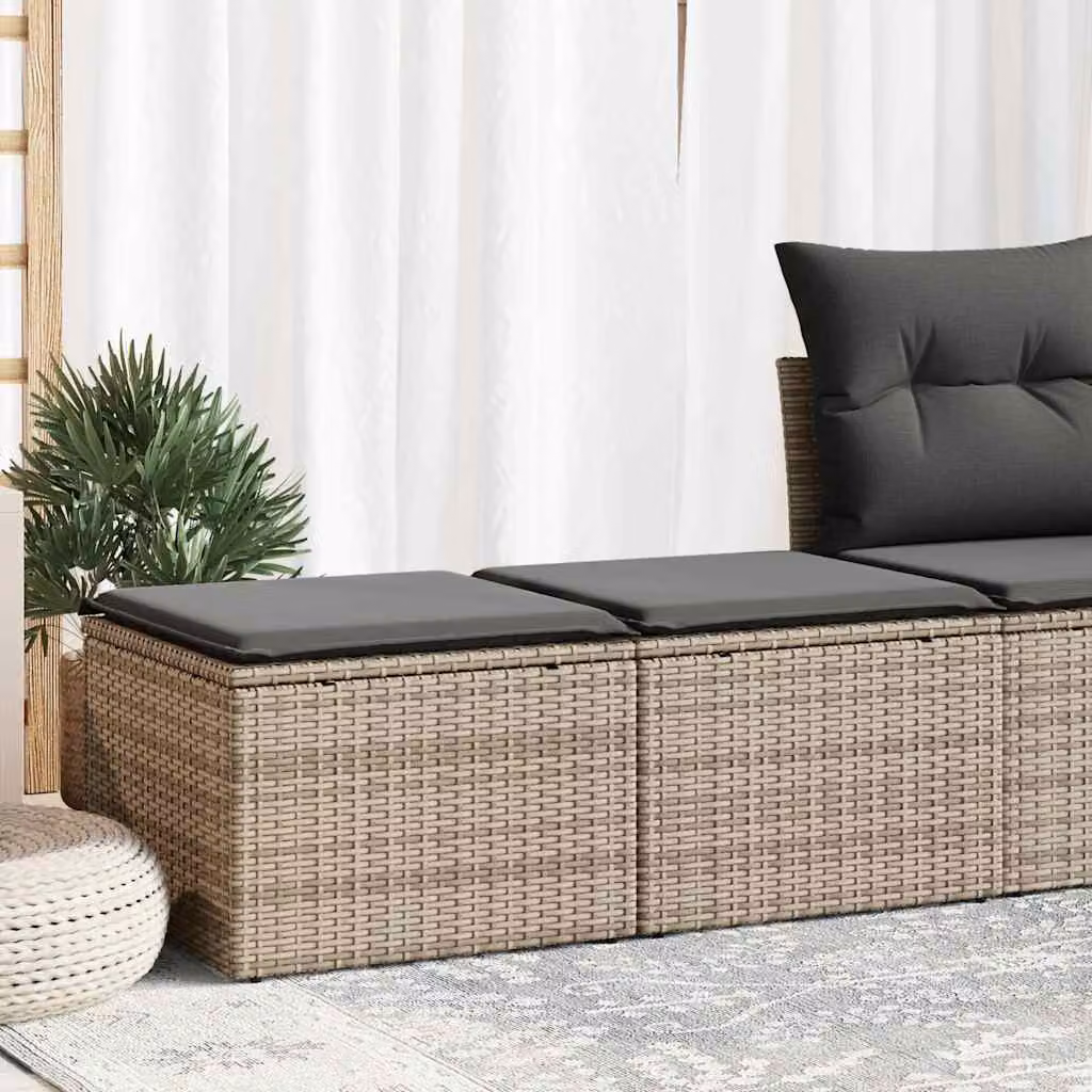 Maison Exclusive - Set Divano Giardino 2 pz con Cuscini Grigio Polyrattan Acacia