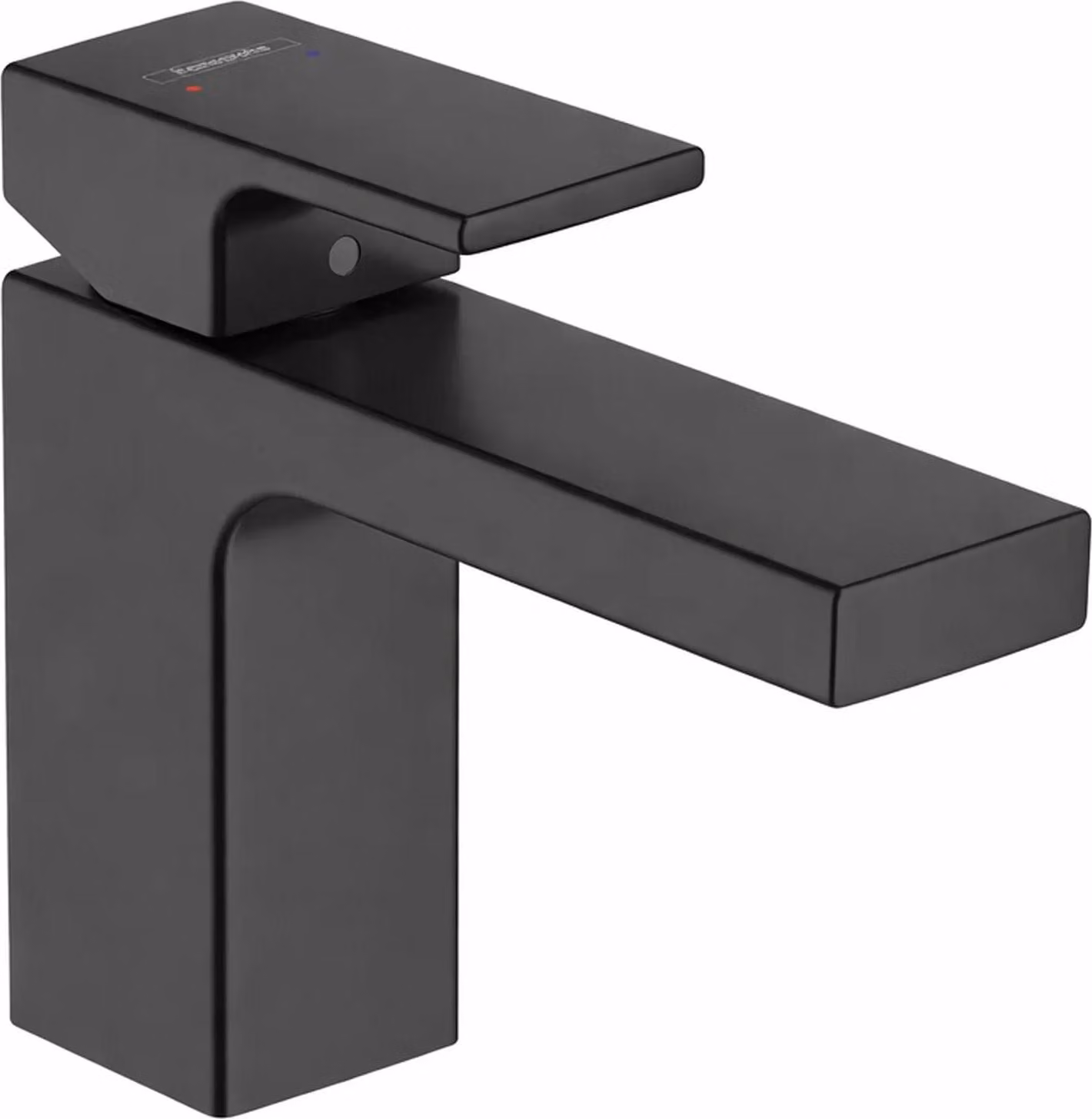 Miscelatore lavabo hansgrohe Vernis Shape 100 con alimentazione acqua, nero opaco, 1 pz.