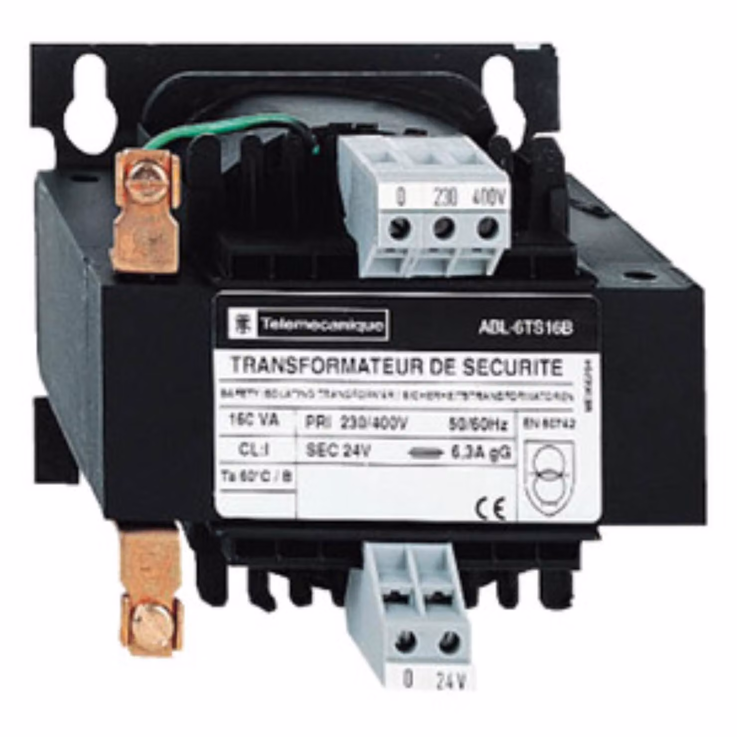 Trasformatore di sicurezza/isolamento Schneider Electric, Modicon ABL6, ingresso 230/400V CA, uscita 12V CA, 63VA ABL6TS06J