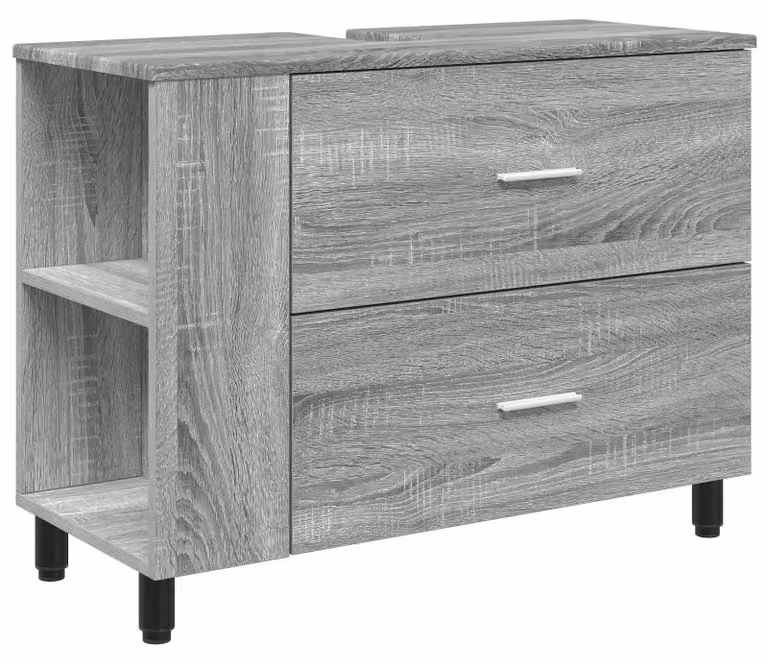 Mobiletto da bagno Sonoma grigio 80 x 35 x 60 cm