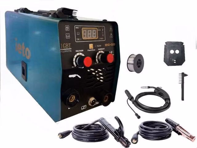 Saldatrice a filo continuo Topolenashop 300A MIG-MMA-IGBT Inverter No Gas Blu con elettrodo 07610 – 1