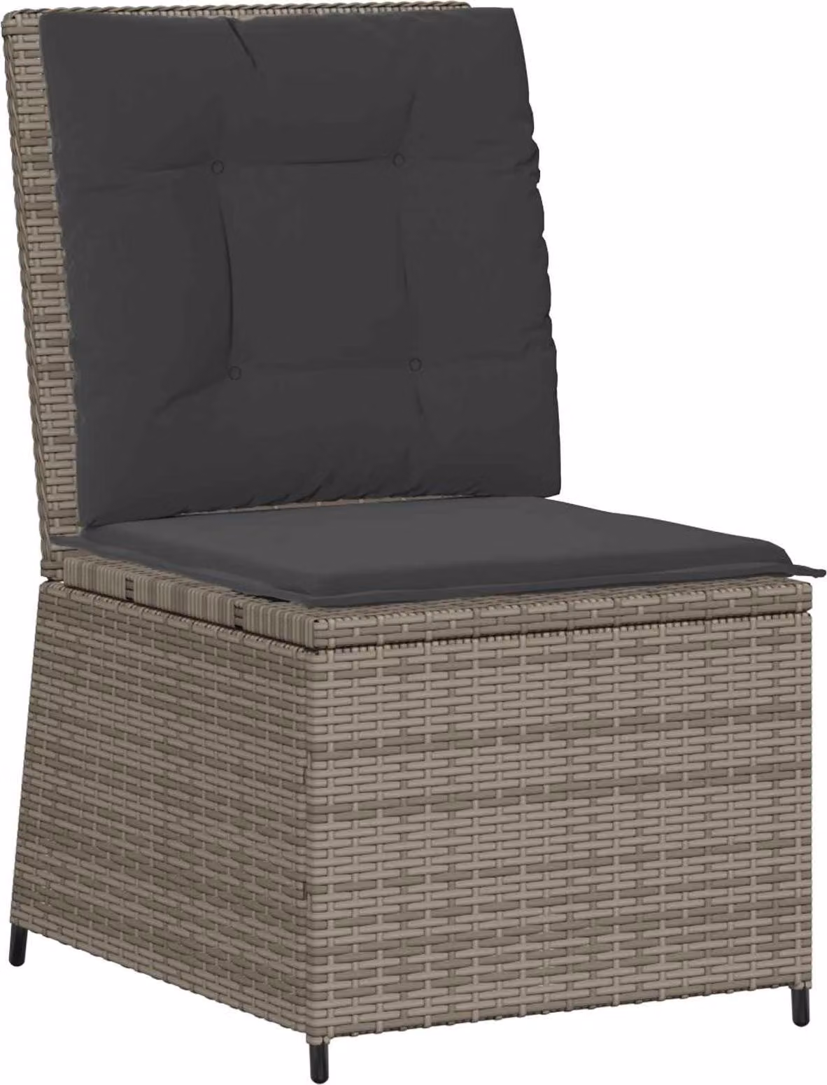 Divano da giardino con cuscino Grigio polyrattan