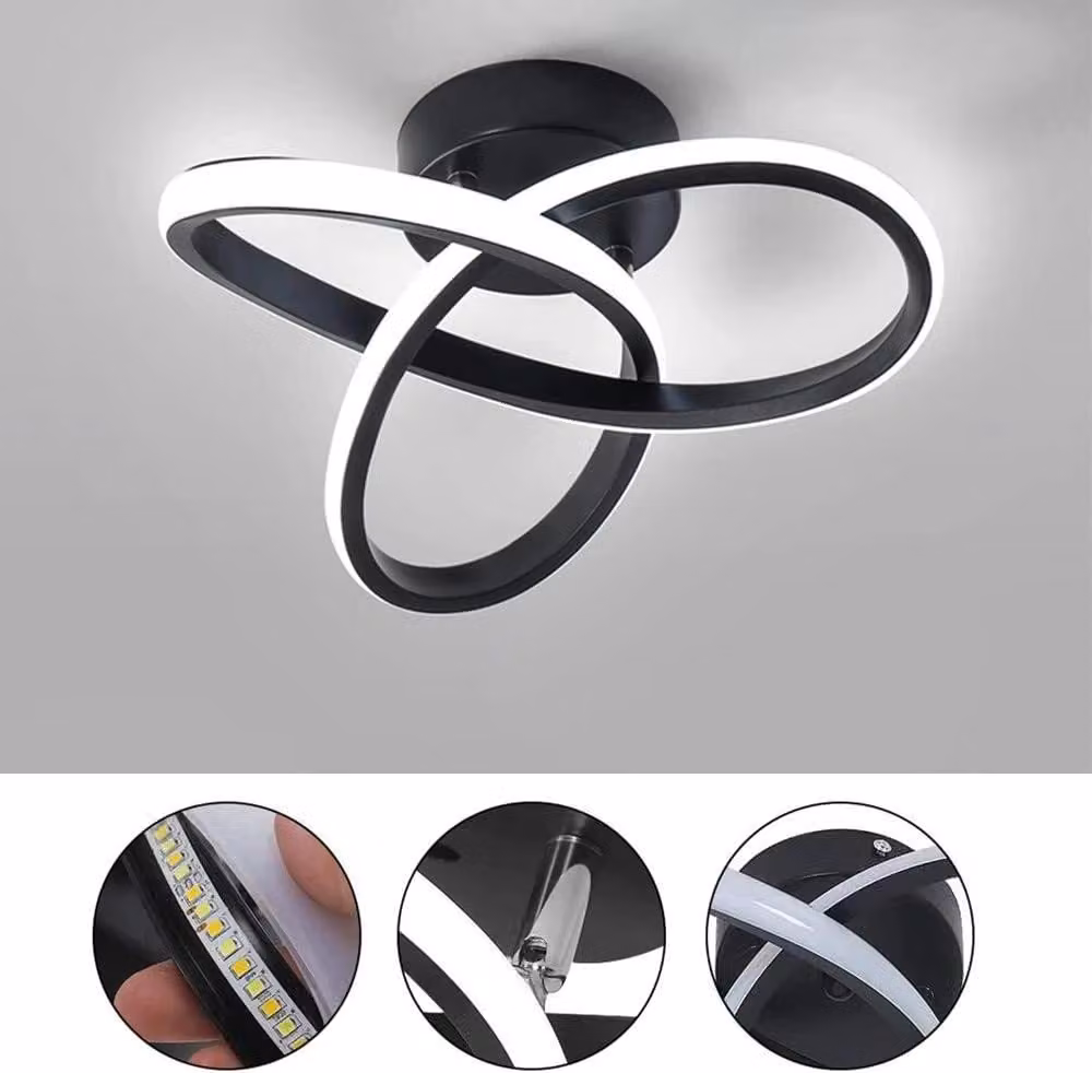 Pannello LED per soffitto - Modello A8301 - 22 W - 2200 lumen - Diametro 25 cm - Nero - Alluminio - Non dimmerabile