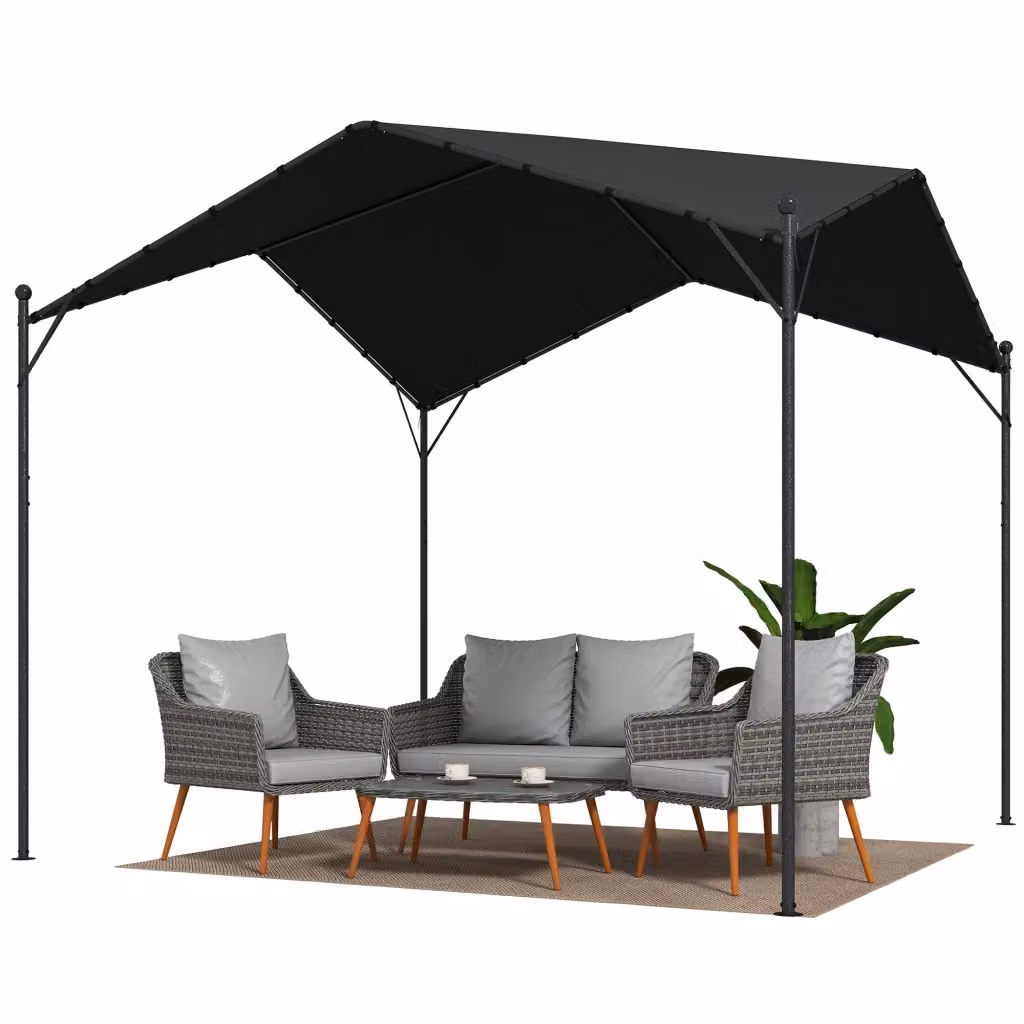 Pergola da giardino Minimal grigia in metallo e poliestere L/P/H: 300 x 300 x 250 cm – 2