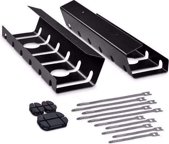 Set di arredi da ufficio in plastica, colore nero, 2 pezzi, facile da montare