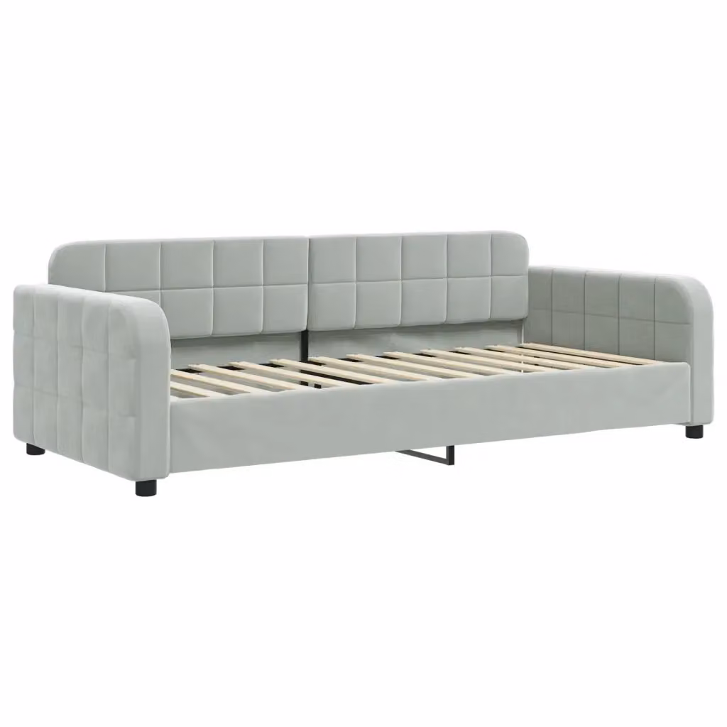 Letto da giorno moderno vidaXL in velluto grigio per camera da letto o soggiorno – 2