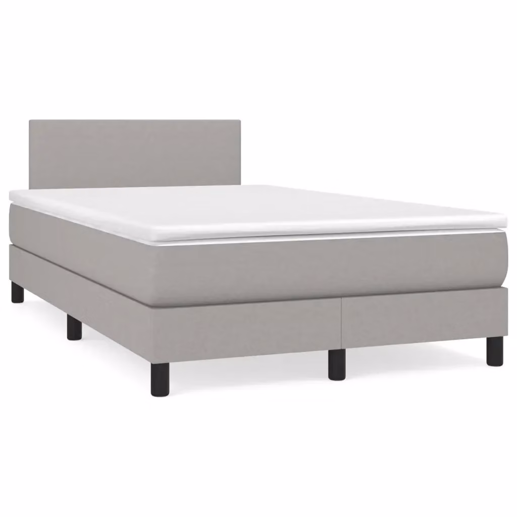 Giroletto a molle con materasso ibrido vidaXL in tessuto grigio e bianco L 120 cm x P 200 cm – 2