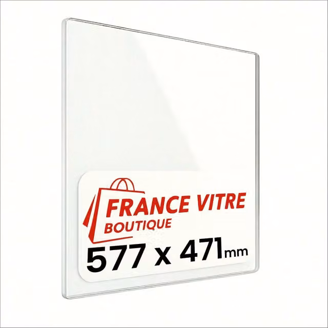 577 x 471 x 4 mm - Vetro per stufa a legna - vetro camino di ricambio - vetro per caminetto resistente al fuoco - France Vitre