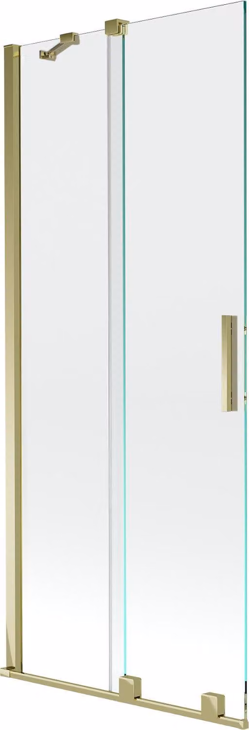 Mexen Velar paratia per vasca da bagno 2-ante scorrevole 85 x 150 cm, trasparente, dorato - 896-085-000-01-50