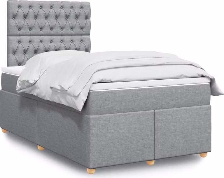 Maison Exclusive - Giroletto a Molle con Materasso Grigio Chiaro 120x190cm Tessuto
