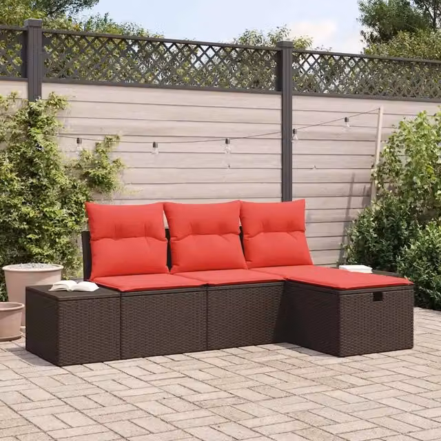 Set Divano da Giardino 4 pz polyrattan 3359353
