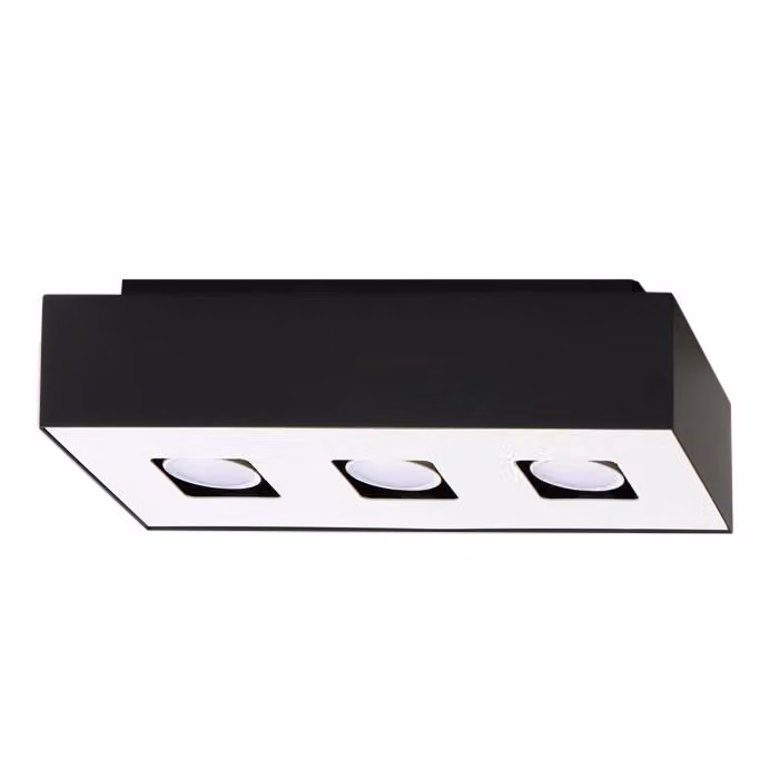 Lampada da soffitto MONO 3 nero 3xGU10 10W acciaio 11x14x34cm Sollux Lighting