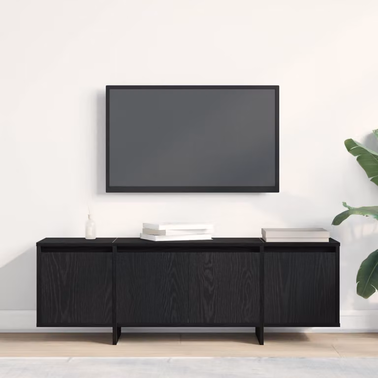 Mobile TV vidaXL moderno in legno ingegnerizzato Rovere Nero L: 120 cm, P: 30 cm, H: 40,5 cm