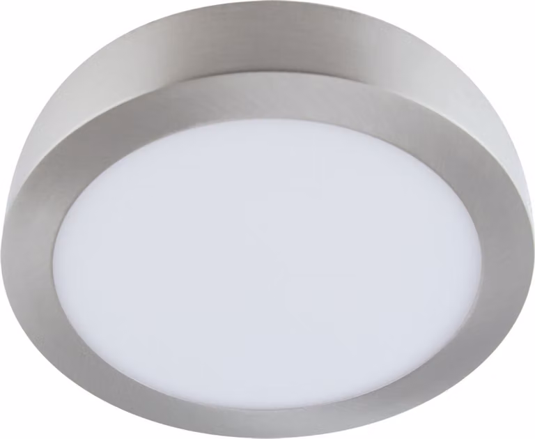 Plafond a soffitto moderno per cucina sala da pranzo cromo opaco rotondo Ø22,5cm colore neutro LED 18W MARTIN Struhm