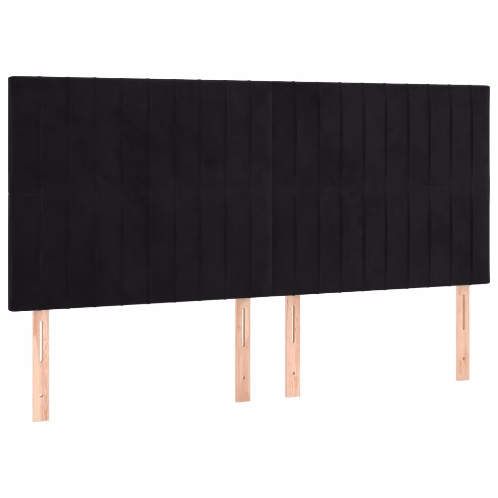 Testiera decorativa in velluto nero Design Mania L: 160 cm, P: 5 cm, H: 118/128 cm – 2