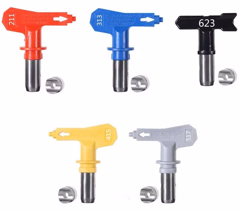 Omgoods - Set di 5 ugelli per pistola a spruzzo senza aria, reversibili e resistenti