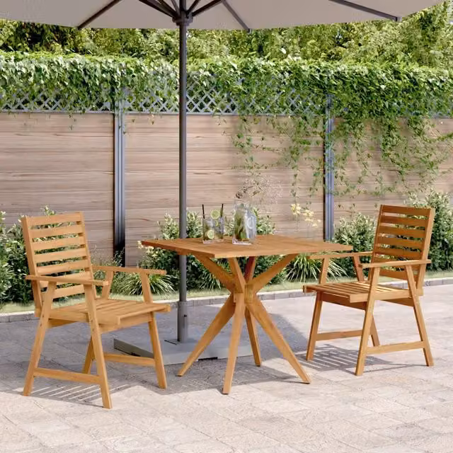 Set da Pranzo per Giardino 3 pz in Legno Massello di Acacia 3283568