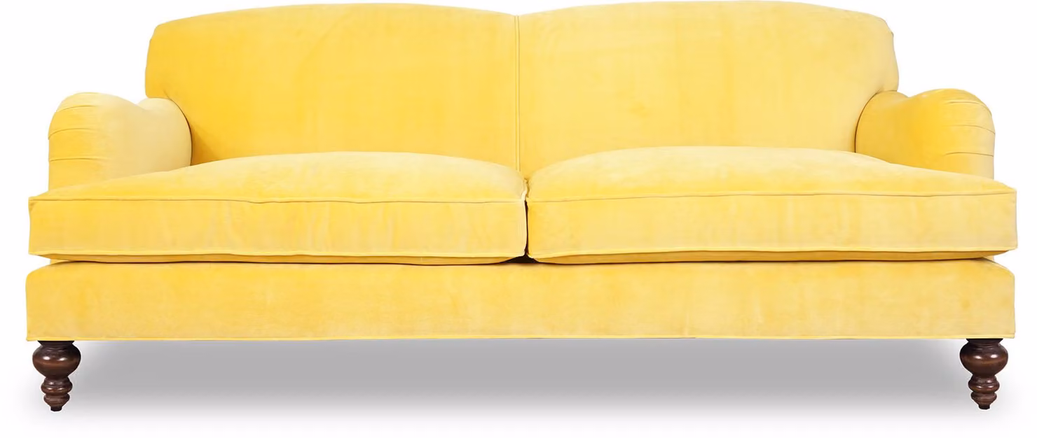 Sofa 3 Sitzer Designer Couchen Couch Gelb Textil Stoff Polster