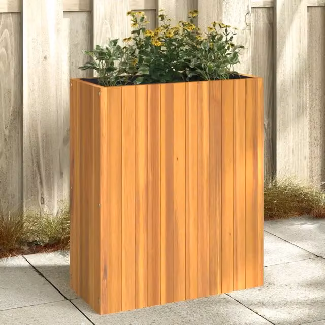 Fioriera da giardino vidaxl in legno di acacia marrone L: 59 cm, P: 27,5 cm, H: 70 cm