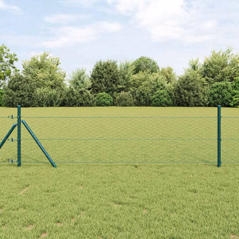 Recinzione esagonale vidaXL in PVC verde, L: 10 m, H: 0,6 m