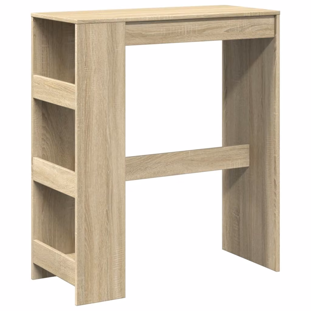 Tavolo Bar con Rastrelliera Sonoma 90x40x103,5 cm Multistrato