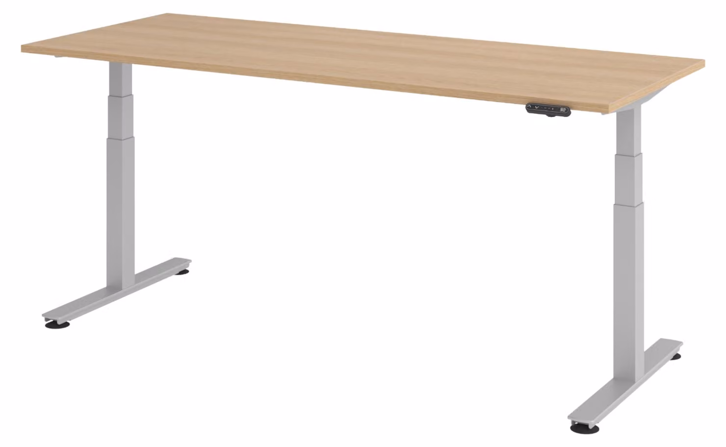 Scrivania elettrica bümö modello XDSM - Struttura: argento, finitura: noce, dimensioni: 200 x 80 cm