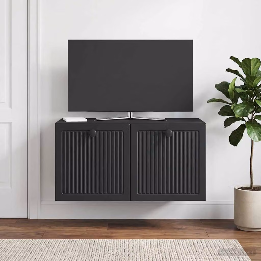 vidaXL Mobile Porta TV da Muro Moderno Nero L: 59,5 cm, P: 31 cm, H: 30 cm