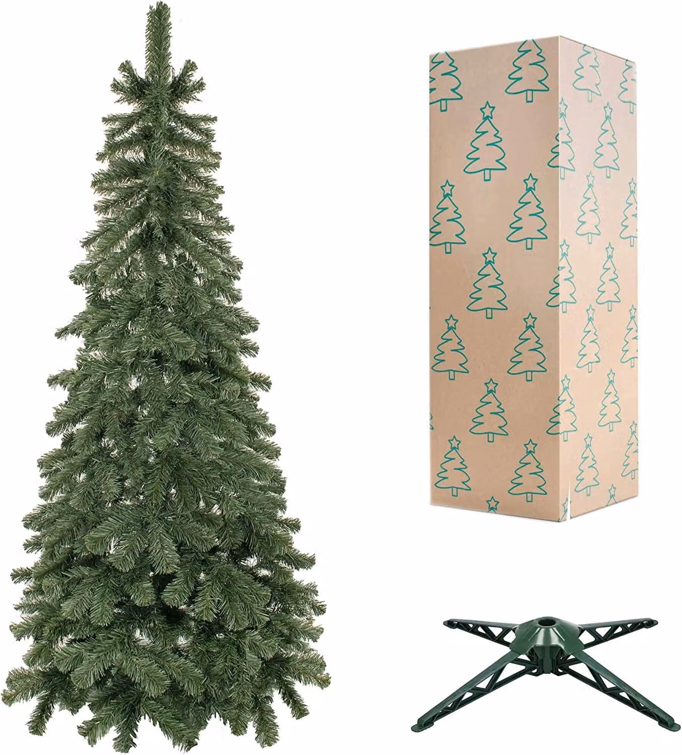 SPRINGOS Albero di Natale Abete 180 cm Artificiale Realistico Albero di Natale con supporto incluso