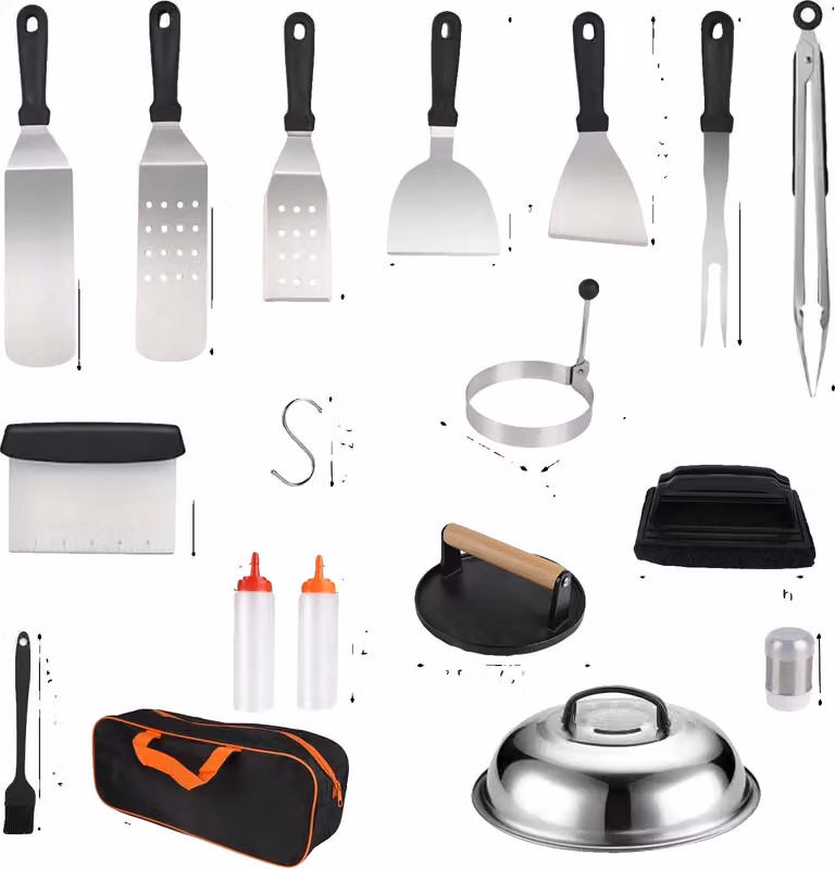 Set di utensili da barbecue, 29 pezzi, design ergonomico, 29 pezzi