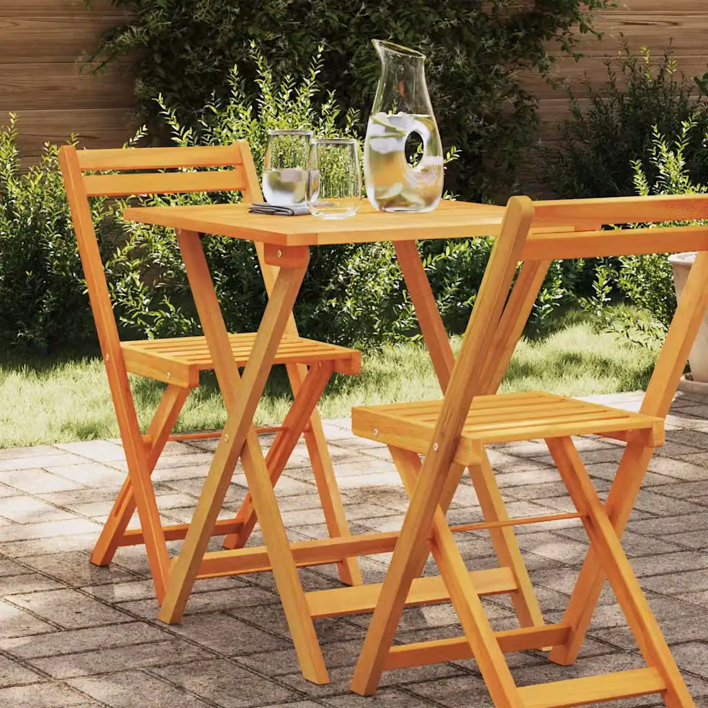 vidaXL Tavolo da Giardino Quadrato in Legno di Acacia Marrone con Piano Pieghevole L/P/H: 60 x 60 x 72 cm