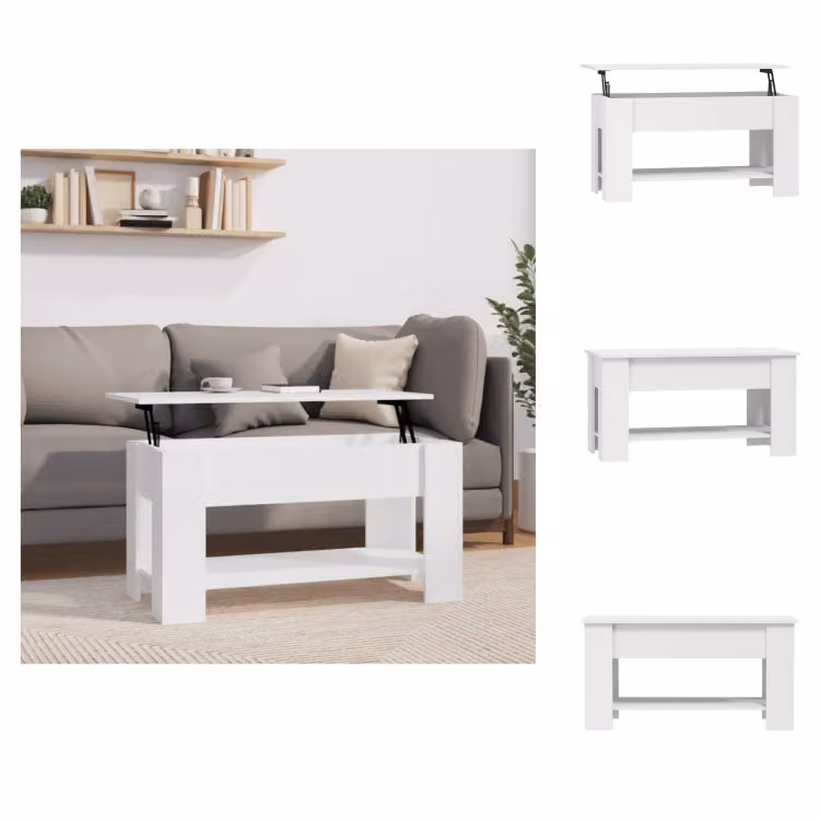 vidaXL Tavolino bianco 101x49x52 cm in legno - Tavolini da caffè