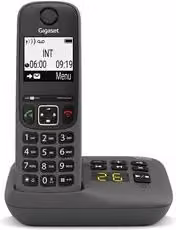 Telefono Cordless Gigaset AS490A Nero con Segreteria Telefonica, Vivavoce e Funzione di Blocco Chiamate