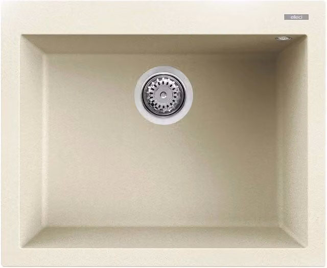 Lavello Elleci Incasso 1 vasca 61x50 Quadra 110 Granitek Bianco Antico LGQ11062