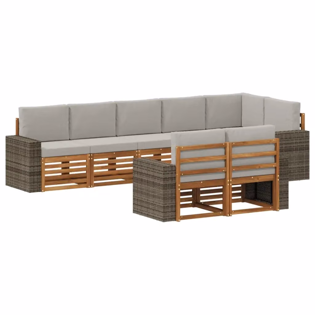Set di divani da esterno vidaXL in legno di acacia marrone con cuscini inclusi – 2