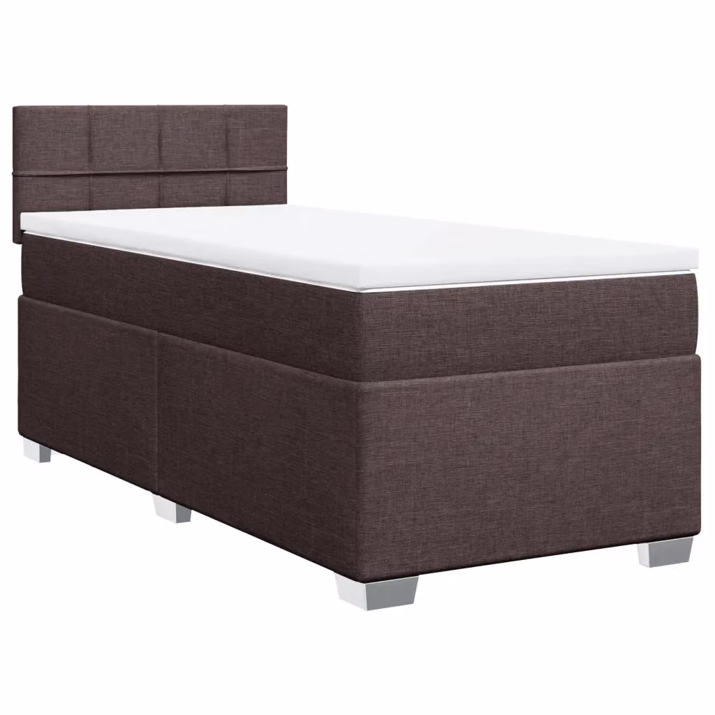 Letto Ibrido vidaXL con Giroletto a Molle e Materasso, Marrone e Bianco, L/P/H: 90 x 200 cm – 2